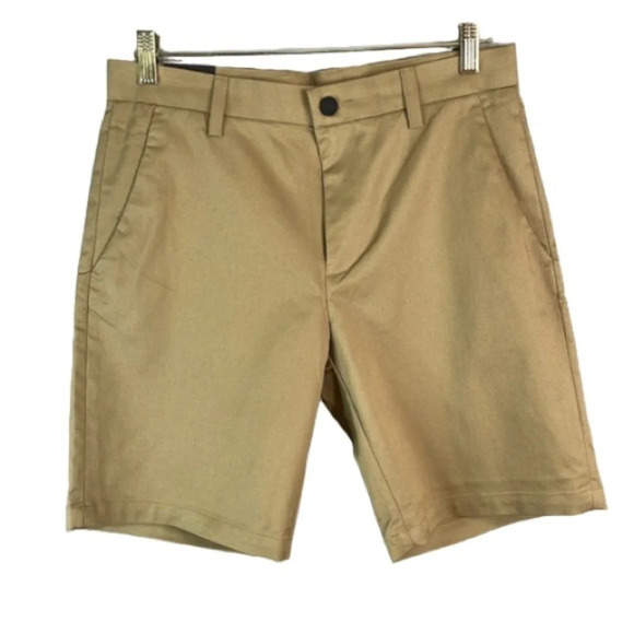 BANANA REPUBLIC NWT Tan Khaki Flat Front Twill Chino Shorts Pockets Preppy 30 - Picture 3 of 13